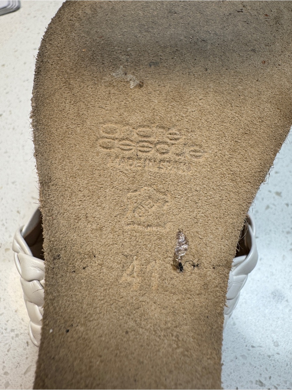 André Assous Aria Espadrille White Braided Leather Wedge Sandals Spain Size 10.5 - Picture 7 of 9
